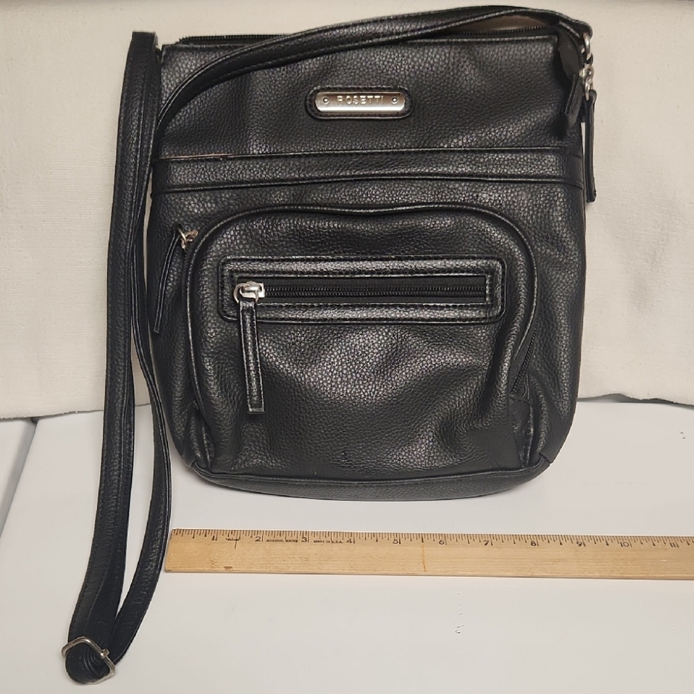 Rosetti Black Textured Purse with Silver Accents